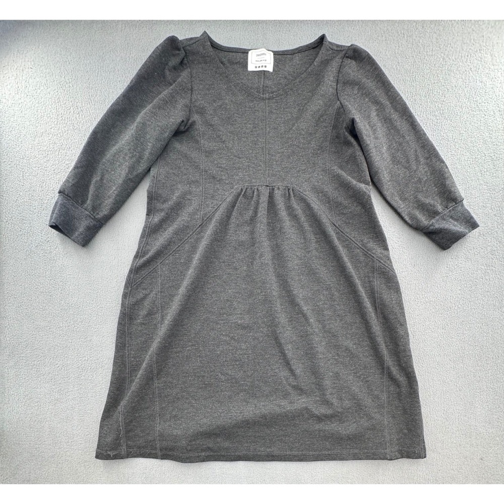 PLST Jersey Knit Dress Sz 2 3/4 Sleeve Empire Waist Pockets Modest Soft-core